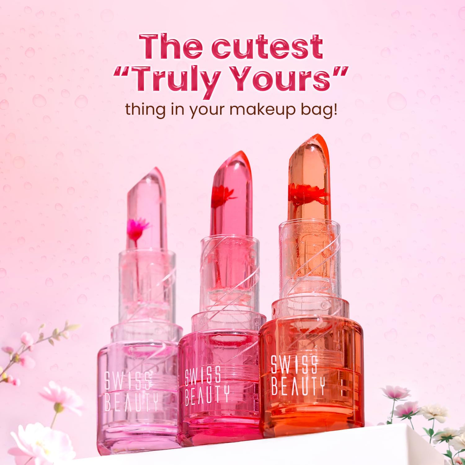 Swiss Beauty Jelly Bloom pH Lip Balm | Colour-Changing Tint | Hydrating | With Vitamin E | Vegan | Paraben-Free | Cruelty-Free | 3.6g, Shade- Pink Petal - View 3 of 5