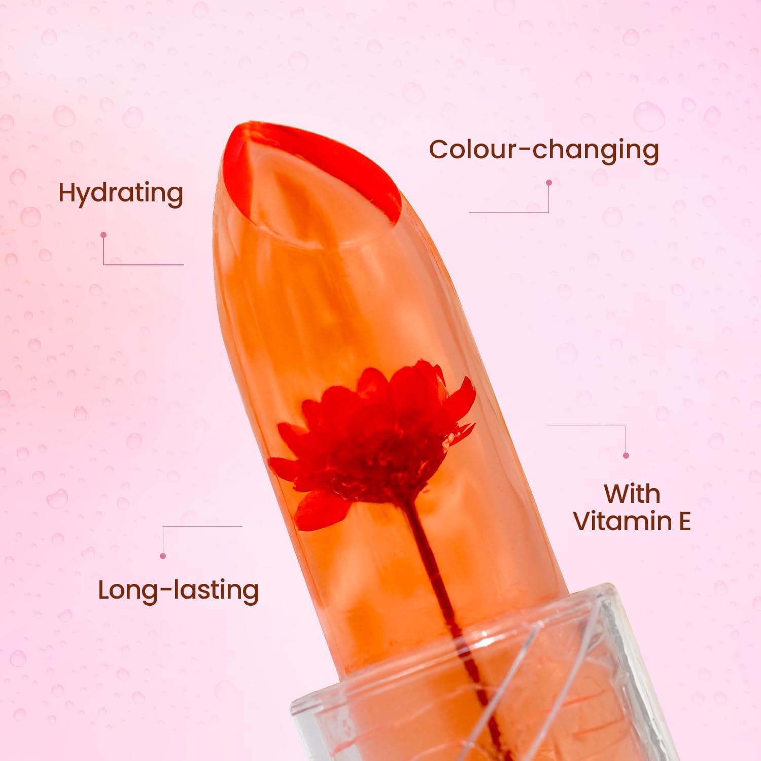 Swiss Beauty Jelly Bloom pH Lip Balm | Colour-Changing Tint | Hydrating | With Vitamin E | Vegan | Paraben-Free | Cruelty-Free | 3.6g, Shade- Pink Petal - View 4 of 5