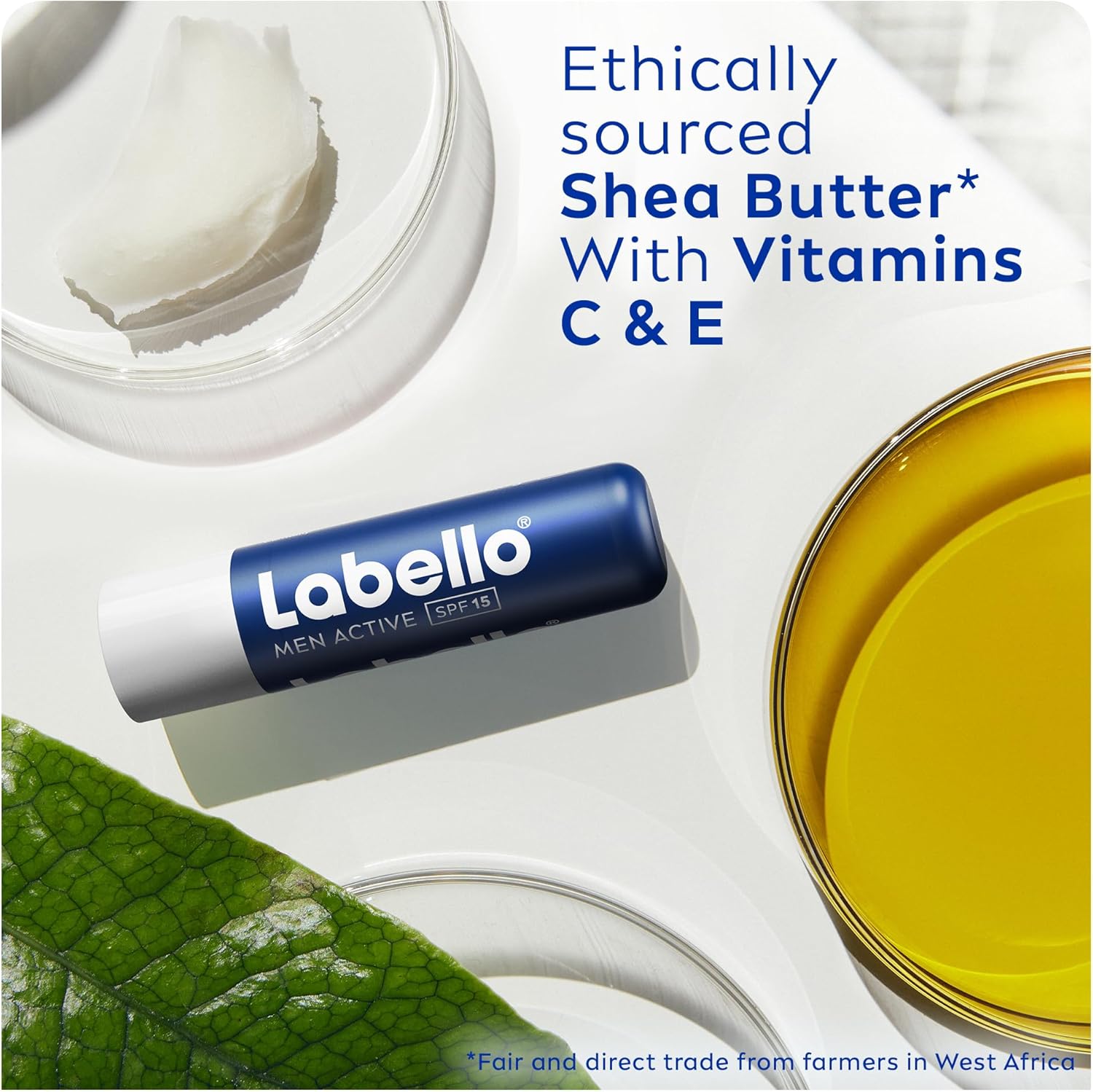 Labello Men Active Lip Balm, SPF 15, 24H Melt-In Moisture, with naturally derived ingredients, Mineral Oil Free, Fragrance Free, 4.8g - View 6 of 8