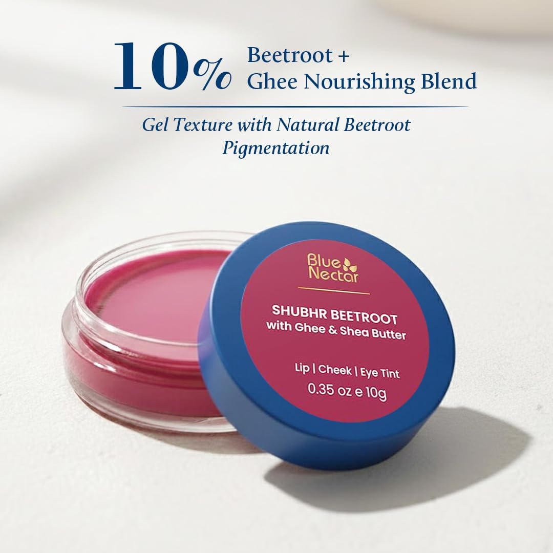 Blue Nectar Lip Tint Balm for Deep Wine Tinted Lips | Natural Beetroot Lip Balm Moisturizer for Dry Skin with Organic Ghee & Shea Butter | Long Lasting Hydrating Lip Tint (10g) - View 7 of 7