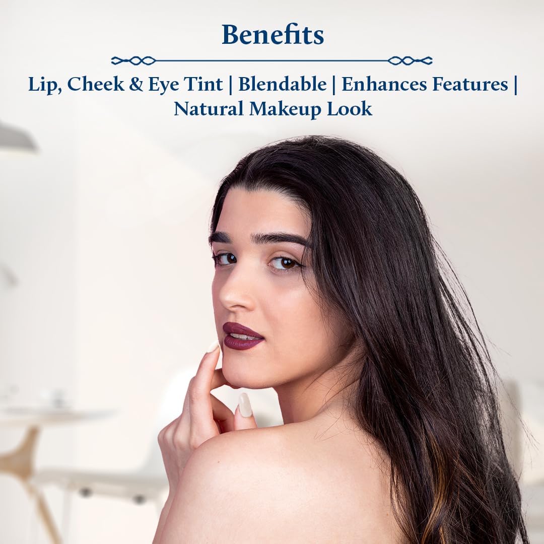 Blue Nectar Lip Tint Stain for Luscious Lips | Natural Blackberry Moisturizer for Dry Skin | Organic Cheek & Eye Tint (10g) - View 5 of 6