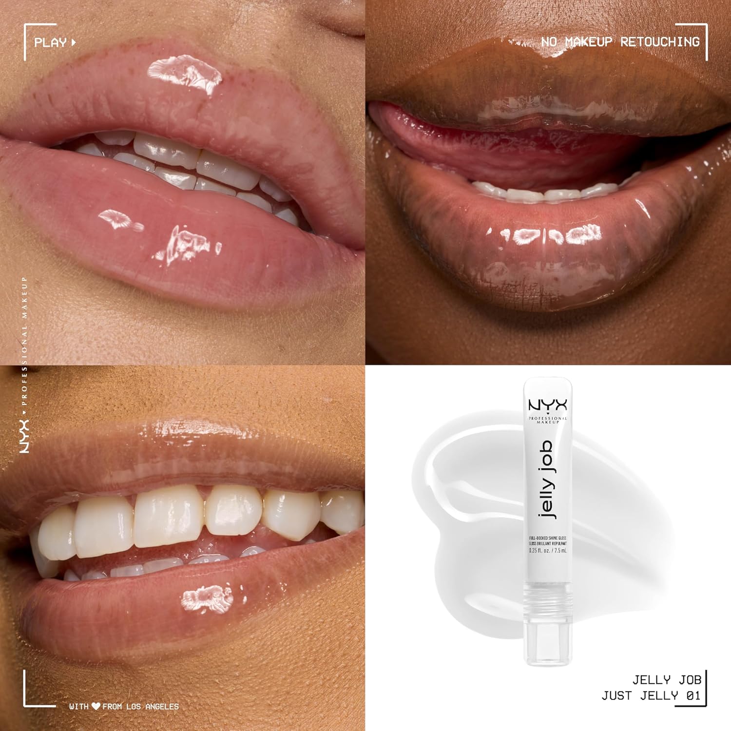 NYX Professional Makeup Jelly Job, Full-Bodied Shine Gloss, Lip-Smoothing Shine, Hyper-Glossy Finish, Just Jelly - View 8 of 8