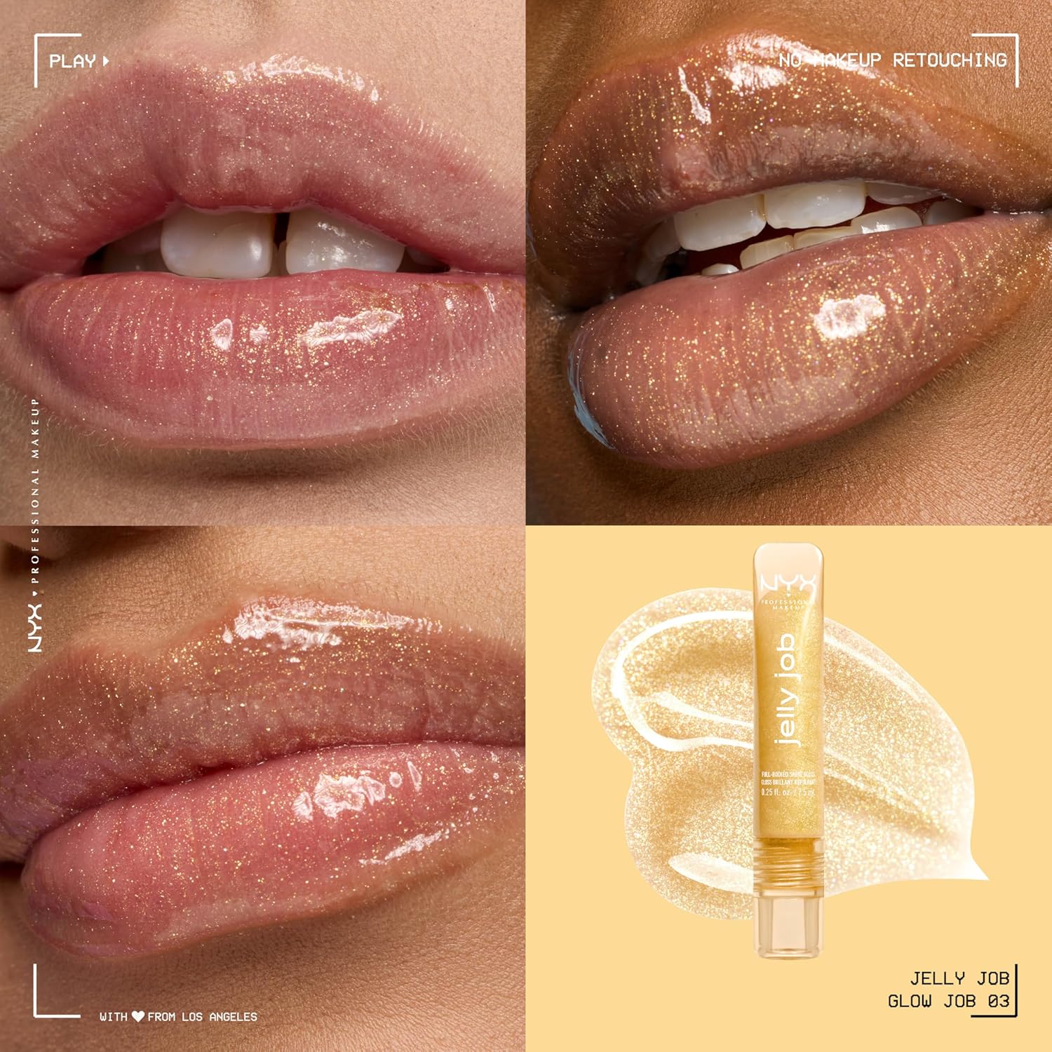 NYX Professional Makeup Jelly Job, Full-Bodied Shine Gloss, Lip-Smoothing Shine, Hyper-Glossy Finish, Glow Job - View 7 of 7