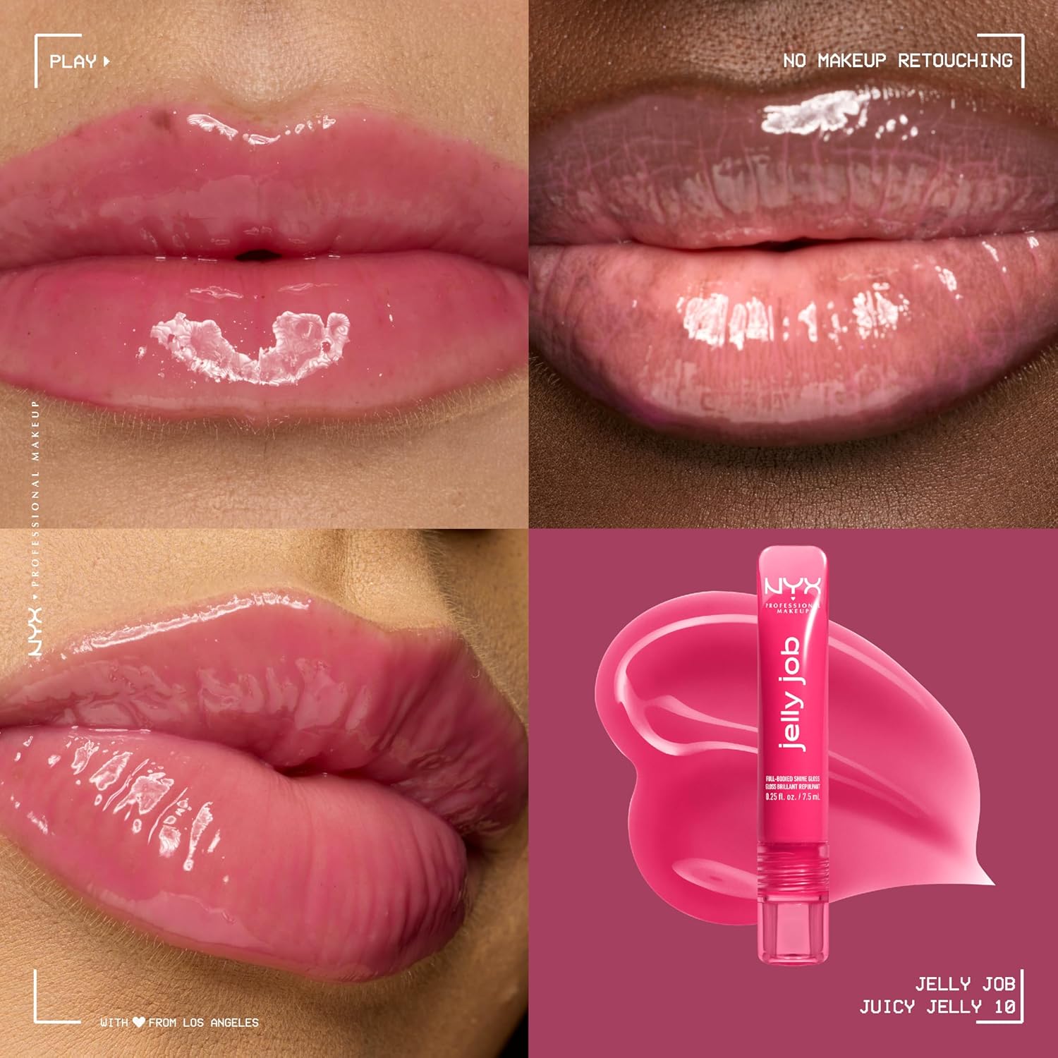 NYX Professional Makeup Jelly Job, Full-Bodied Shine Gloss, Lip-Smoothing Shine, Hyper-Glossy Finish, Juicy Jelly - View 8 of 8