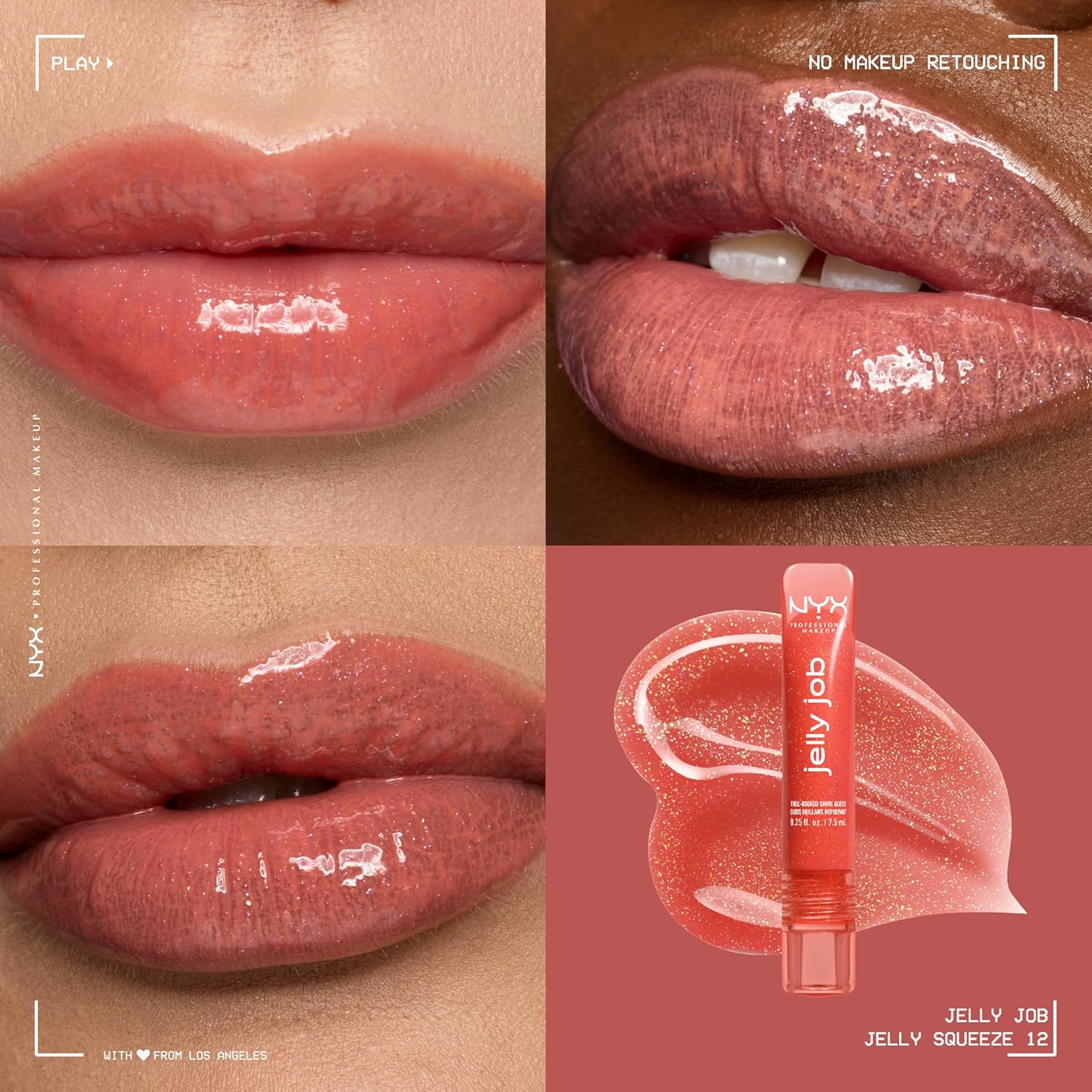 NYX Professional Makeup Jelly Job, Full-Bodied Shine Gloss, Lip-Smoothing Shine, Hyper-Glossy Finish, Jelly Squeeze - View 8 of 8