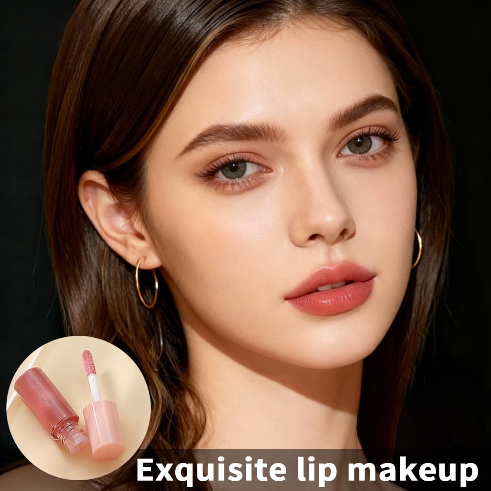 10 color mini lip gloss set, Korean lip glaze set, multi functional lip gloss, mini liquid lipstick, light texture, lasting moisturizing, bright colors - View 3 of 6