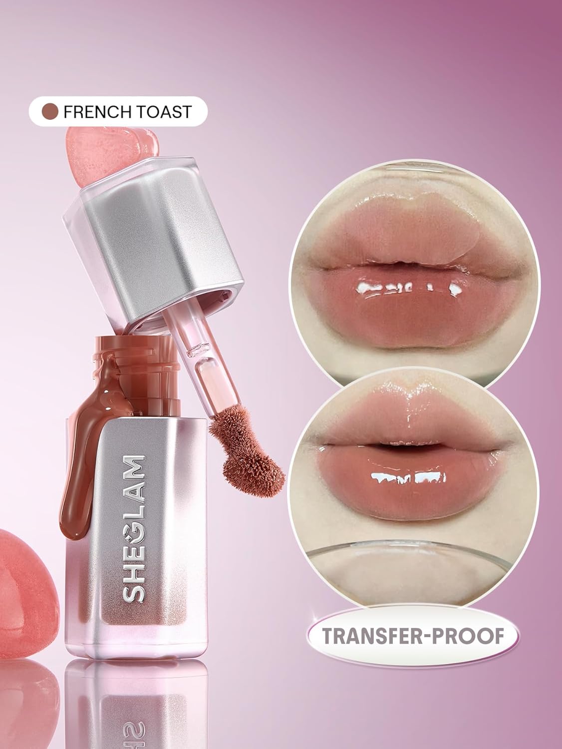 SHEGLAM Glass Lock Air Lip Gloss, High Shine Finish, Hydrating & Moisturizing, Lightweight Non-Sticky Formula for Smooth, Plump Lips (French Toast) - View 8 of 8