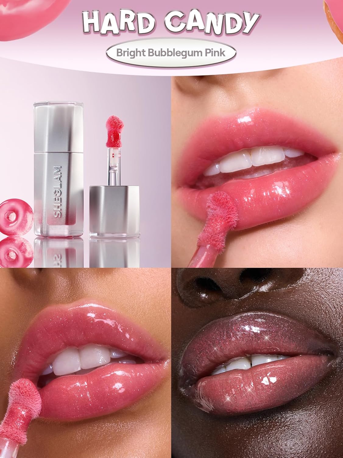 SHEGLAM Glass Lock Air Lip Gloss, High Shine Finish, Hydrating & Moisturizing, Lightweight Non-Sticky Formula for Smooth, Plump Lips (Hard Candy) - View 6 of 7