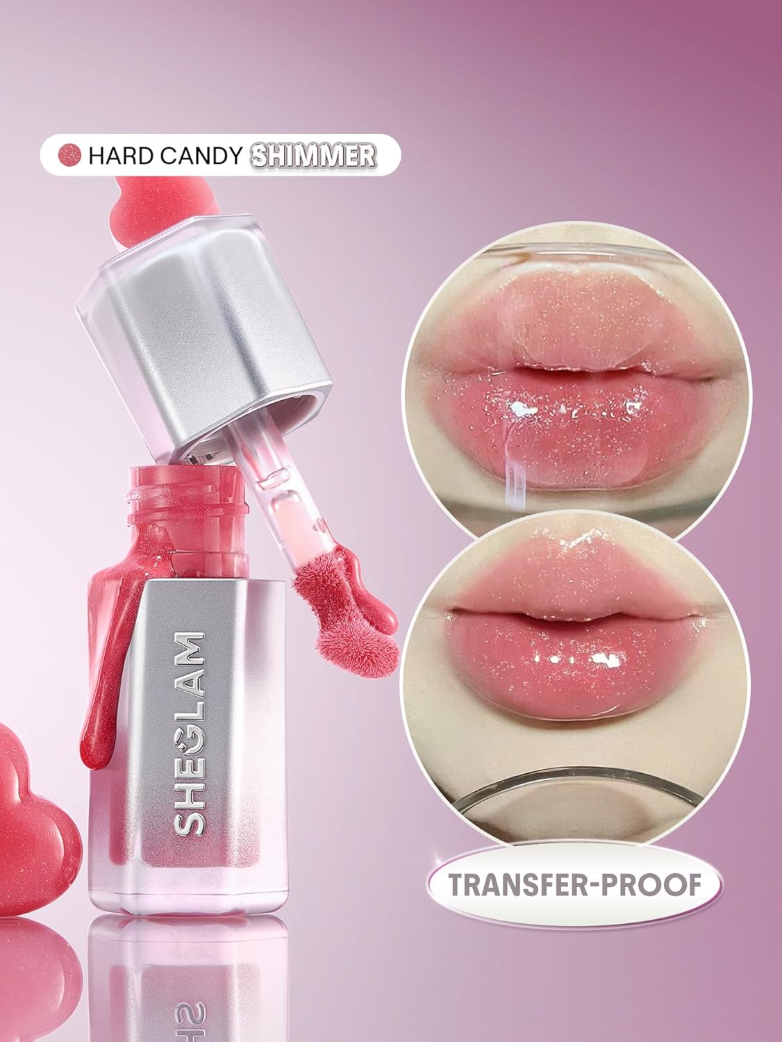 SHEGLAM Glass Lock Air Lip Gloss, High Shine Finish, Hydrating & Moisturizing, Lightweight Non-Sticky Formula for Smooth, Plump Lips (Hard Candy) - View 7 of 7