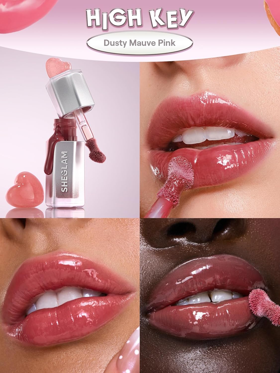 SHEGLAM Glass Lock Air Lip Gloss, High Shine Finish, Hydrating & Moisturizing, Lightweight Non-Sticky Formula for Smooth, Plump Lips (High Key) - View 6 of 7