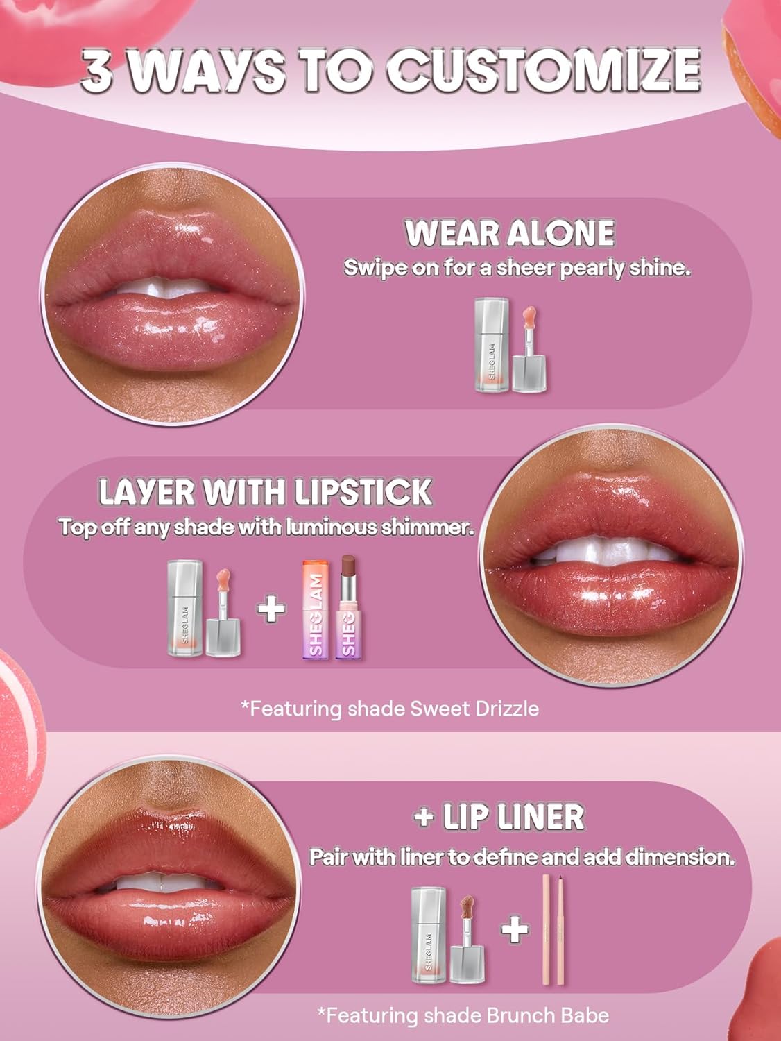 SHEGLAM Glass Lock Air Lip Gloss, High Shine Finish, Hydrating & Moisturizing, Lightweight Non-Sticky Formula for Smooth, Plump Lips (Honey Glaze) - View 4 of 7