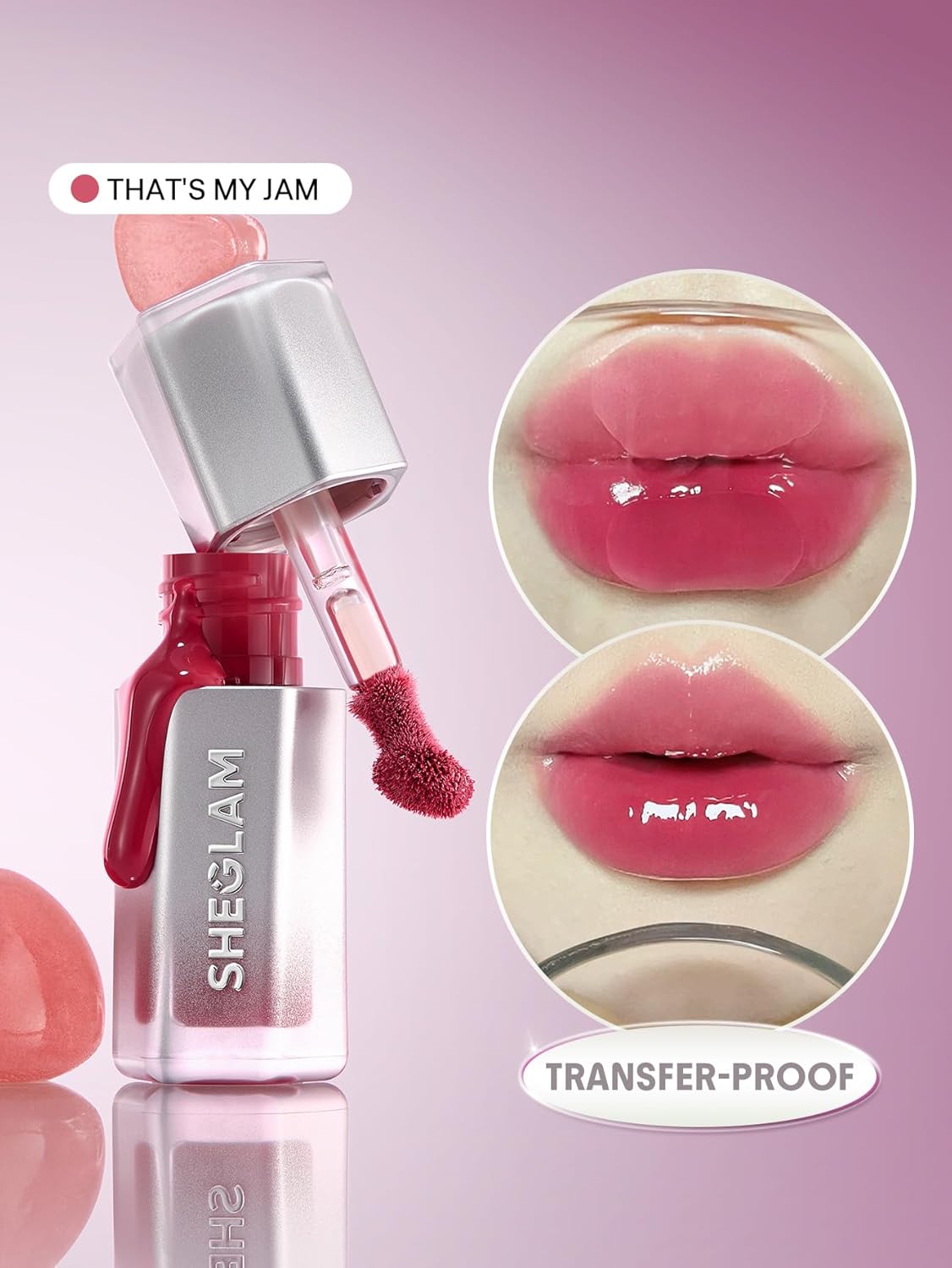 SHEGLAM Glass Lock Air Lip Gloss, High Shine Finish, Hydrating & Moisturizing, Lightweight Non-Sticky Formula for Smooth, Plump Lips (That's My Jam) - View 8 of 8