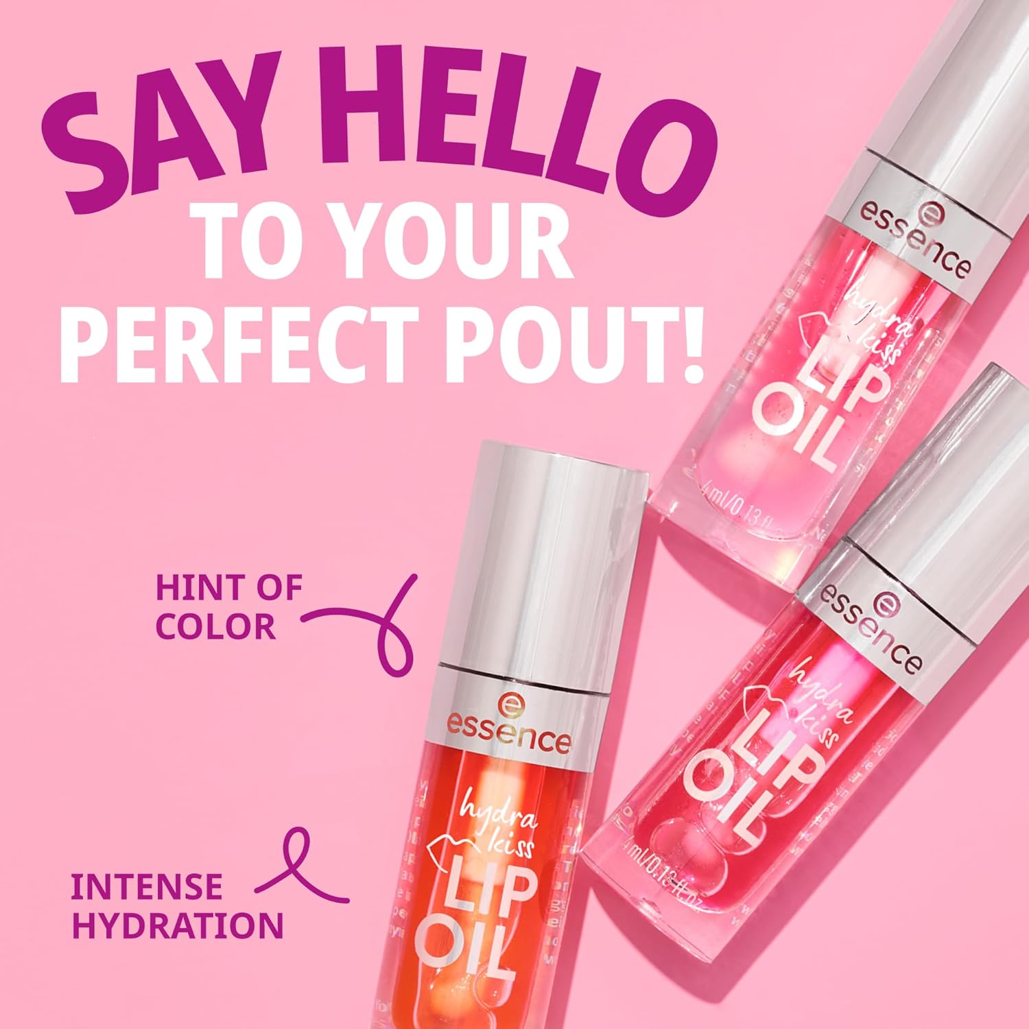 essence hydra kiss lip oil, lip gloss, no. 03, red, moisturising, nourishing, with oils, shiny, vegan, no parabens, no microplastic particles, nanoparticles free, pack of 1 (4 ml) - View 7 of 8