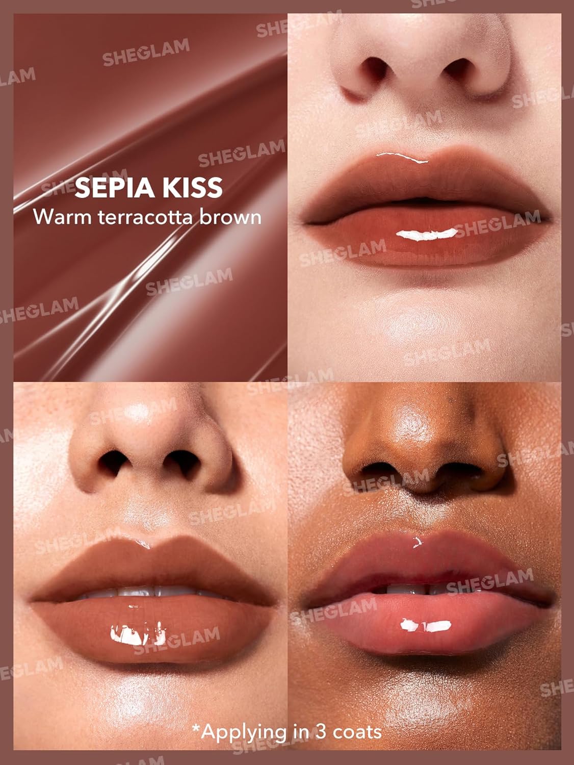 SHEGLAM PoutPerfect Moisturizing Solid Lip Gloss Non Sticky Lipstick with Coconut Oil - Sepia Kiss - View 6 of 7