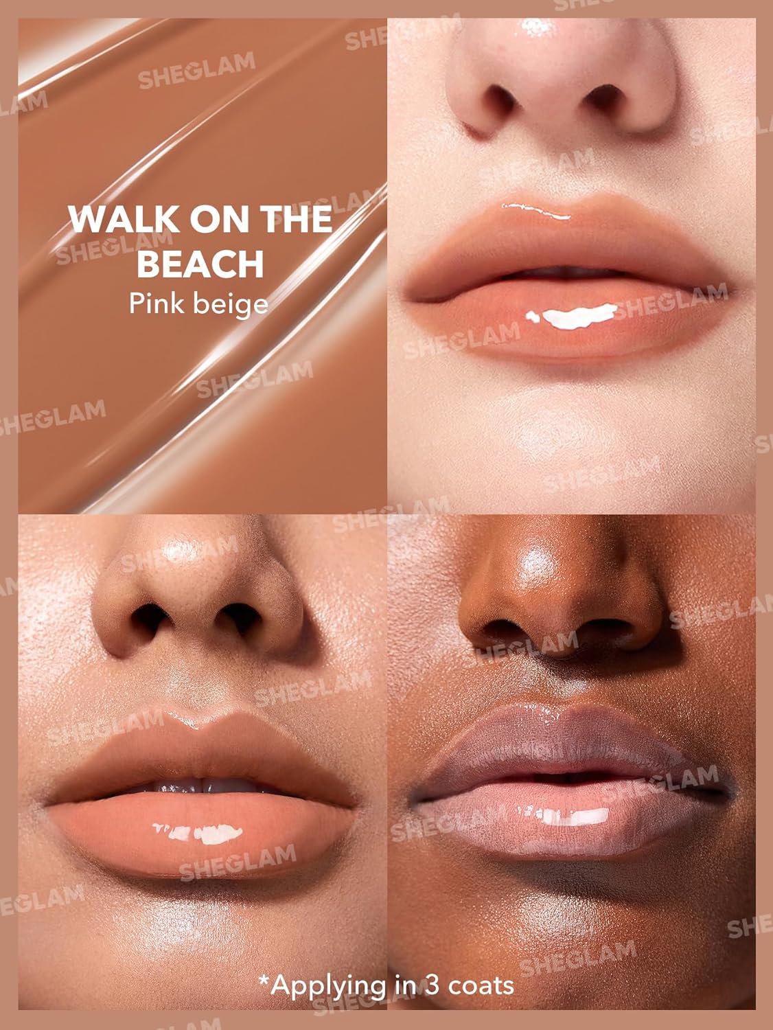 SHEGLAM PoutPerfect Moisturising Solid Lip Gloss Non Sticky Lipstick with Coconut Oil Walk on the Beach - View 5 of 6
