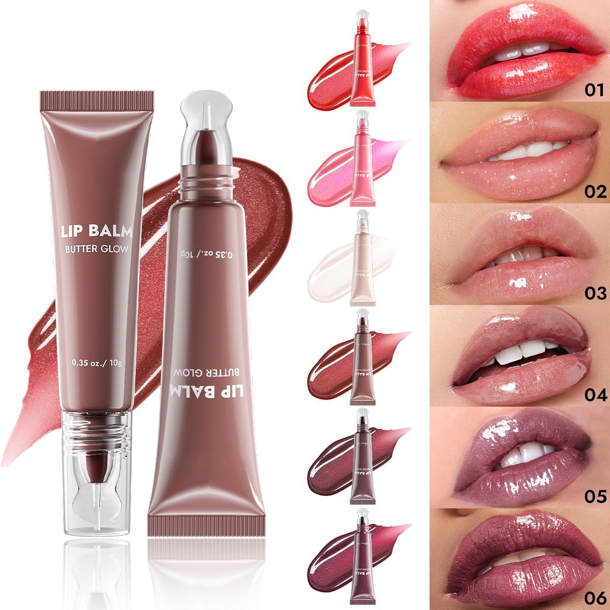 L-Ip Balm Butter, Hydrating Gloss, L-I-P Gloss Set, Plumping Glow Oil, Soothing Lip Care, Conditioning Mask, Natural Ingredients Product, Butter - Classic Red(01) - View 8 of 8