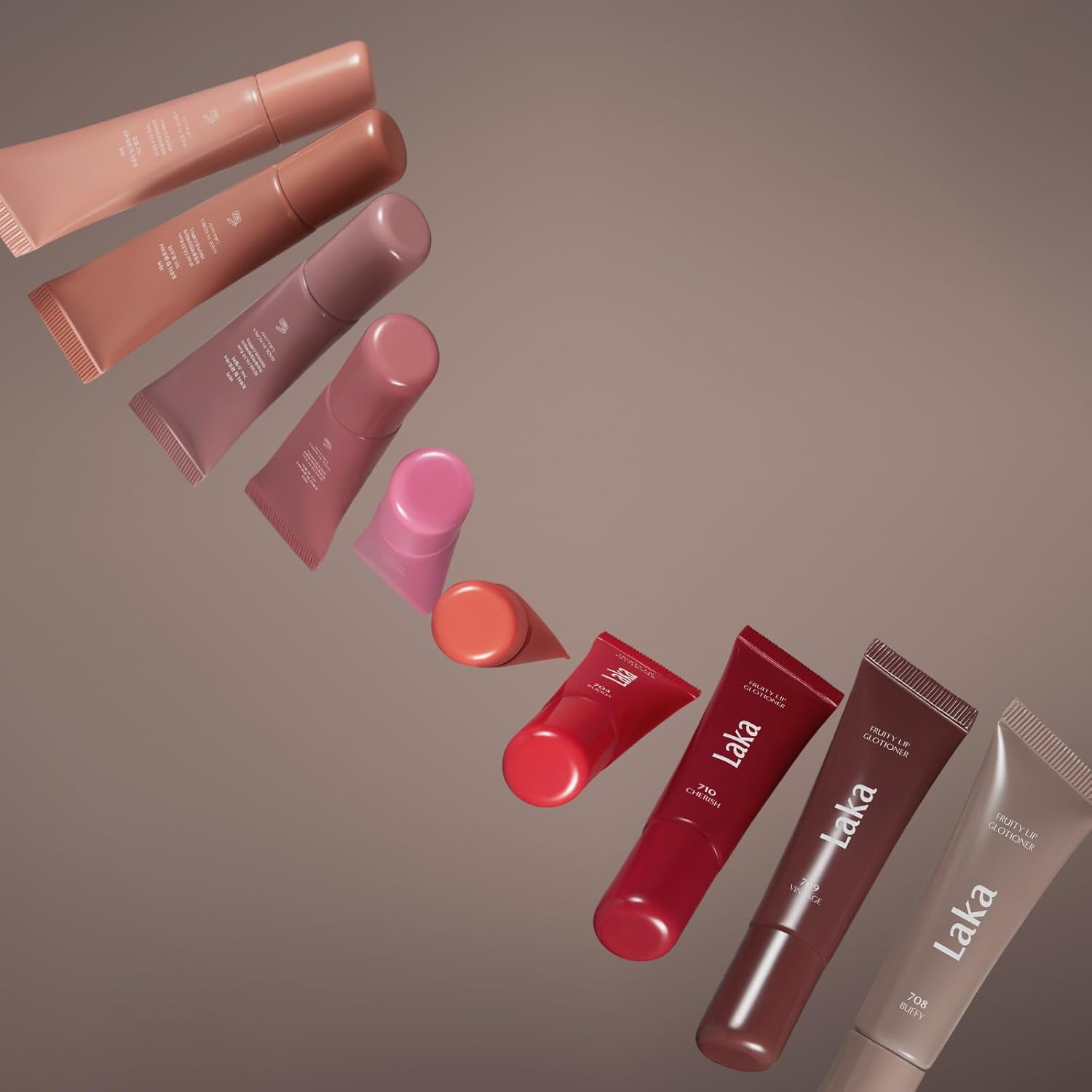 Laka Fruity Lip Glotioner, 10ml/0.33 fl.oz, Lip Gloss with High Shine Vivid Colors, Jelly tip for Hygienic & Easy Application, Plumping Conditioner, Vegan, K-Beauty​ (#704 Ruddy) - View 3 of 7
