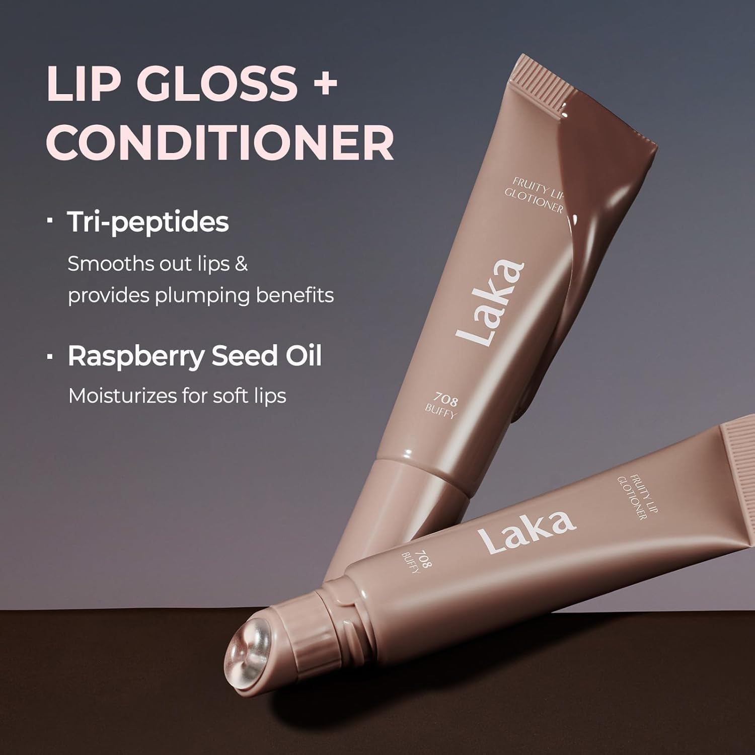Laka Fruity Lip Glotioner, 10ml/0.33 fl.oz, Lip Gloss with High Shine Vivid Colors, Jelly tip for Hygienic & Easy Application, Plumping Conditioner, Vegan, K-Beauty​ (#704 Ruddy) - View 6 of 7
