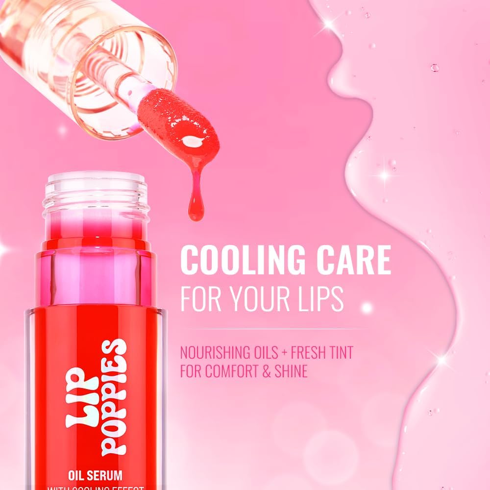 Character Lip Poppies Oil Serum | Hydrating Lip Tint | Non-Sticky Gloss Finish | Nourishing Formula with Natural Shine | Moisturizing Lip Oil for Smooth & Plump Lips - View 4 of 5