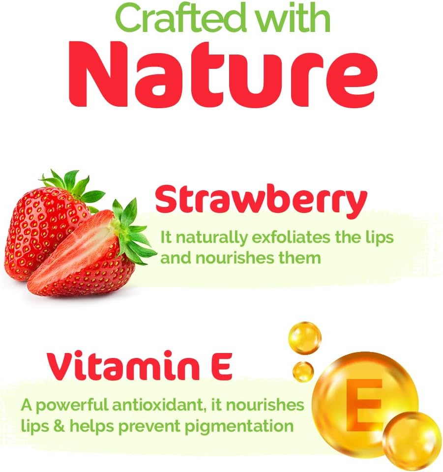 Mamaearth Strawberry Tinted 100% Natural Lip Balm with Vitamin E | 12 Hour Moisturization, Heals Dry & Chapped Lips, Hydrating & Nourishing Lip Care, Soft & Smooth Lips, Natural Tint Finish, 4g - View 3 of 6
