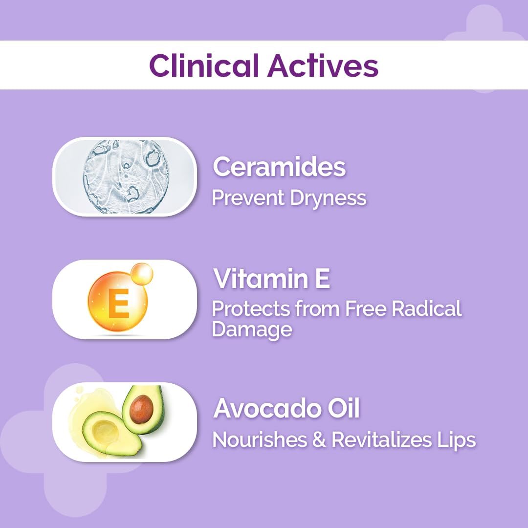 The Derma Co 1% Ceramide Complex Lip Balm with Ceramides, Vitamin E & Avocado Oil, Lip Balm SPF 30 for Dry & Chapped Lips, Moisturizing Lip Care, Nourishes, Softens, Hydrates & Protects Lips, 4g - View 3 of 7