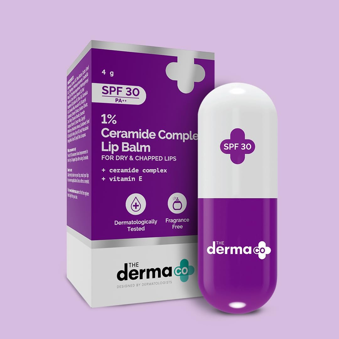 The Derma Co 1% Ceramide Complex Lip Balm with Ceramides, Vitamin E & Avocado Oil, Lip Balm SPF 30 for Dry & Chapped Lips, Moisturizing Lip Care, Nourishes, Softens, Hydrates & Protects Lips, 4g - View 7 of 7