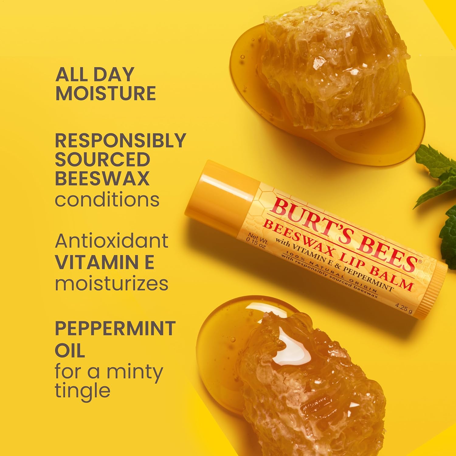 Burt's Bees Beeswax Lip Balm with Vitamin E & Peppermint, 0.15 Oz - View 5 of 5