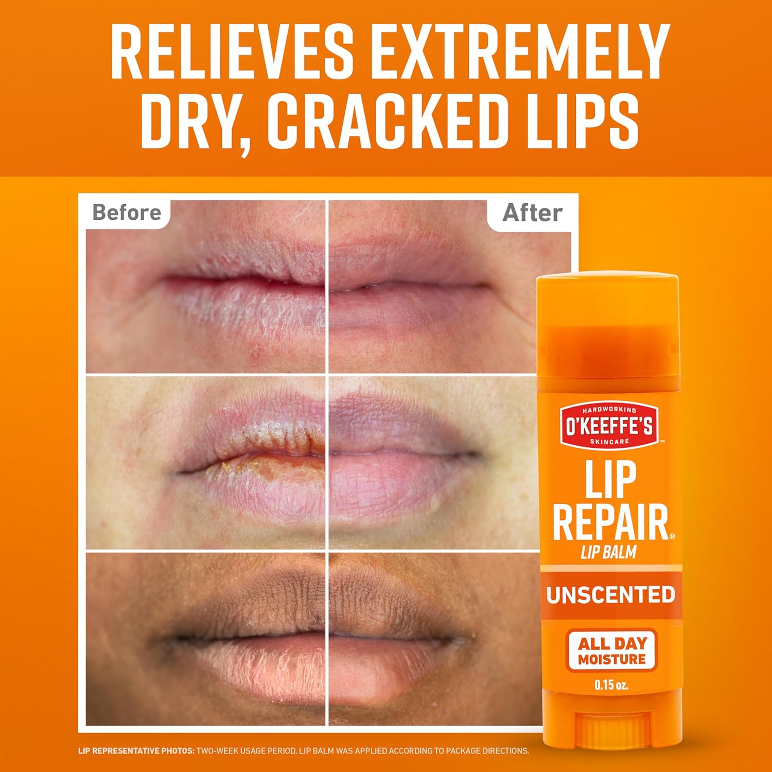 O'Keeffe's Lip Repair Unscented Lip Balm, Long-Lasting Moisture, Helps Relieve Dry & Chapped Lips, Matte Finish, 4.2g - Pack Of 1 - View 6 of 6