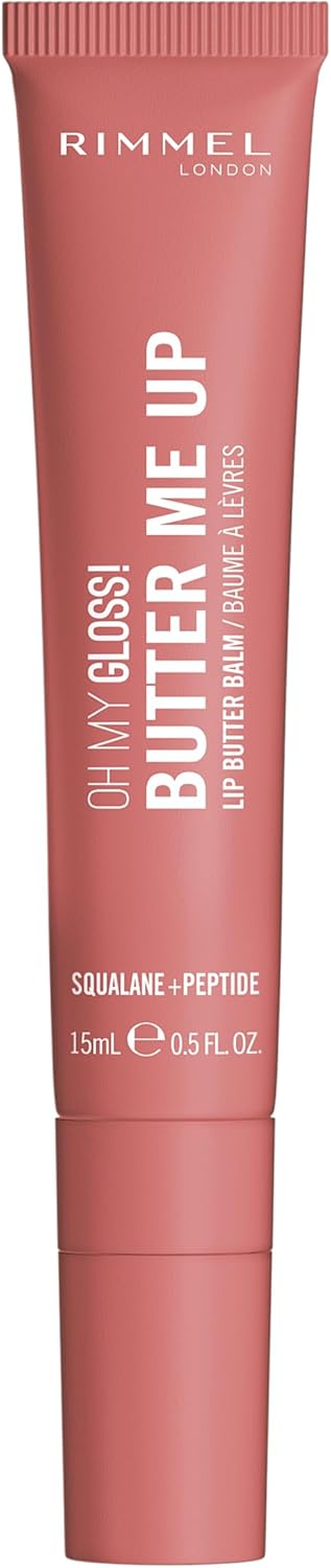 Rimmel Oh My Gloss! Butter Me Up, Moisturising Lip Butter Balm, Glossy and Sheer Tint, Ultra-Hydrating, Enriched with Squalene and Peptides, Lip-Hugging Applicator, Vegan, 15ml - View 5 of 5