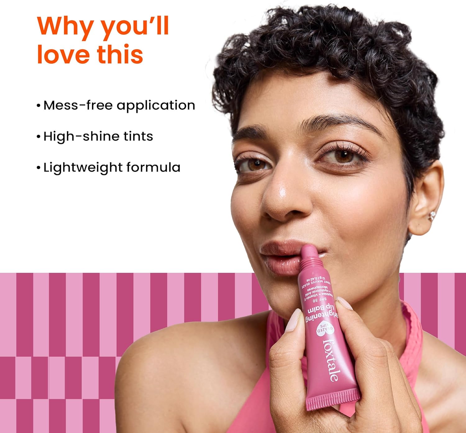 Foxtale SPF 30 Brightening Lip Balm for Dark Lips with Peptides & Vitamin C | Brightens | Hydrates | Tinted Lip Balm - Light Mauve Glaze 12gm - View 4 of 6