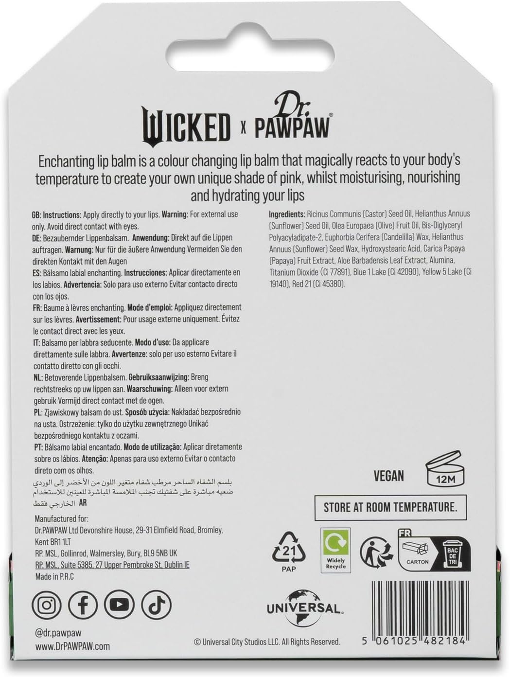 Dr. PawPaw Wicked Enchanting Lip Balm - Moisturizing, Color Changing Tinted Lip Balm for Women - Vegan, Nourishing, Hydrating - 0.1 oz - View 2 of 8