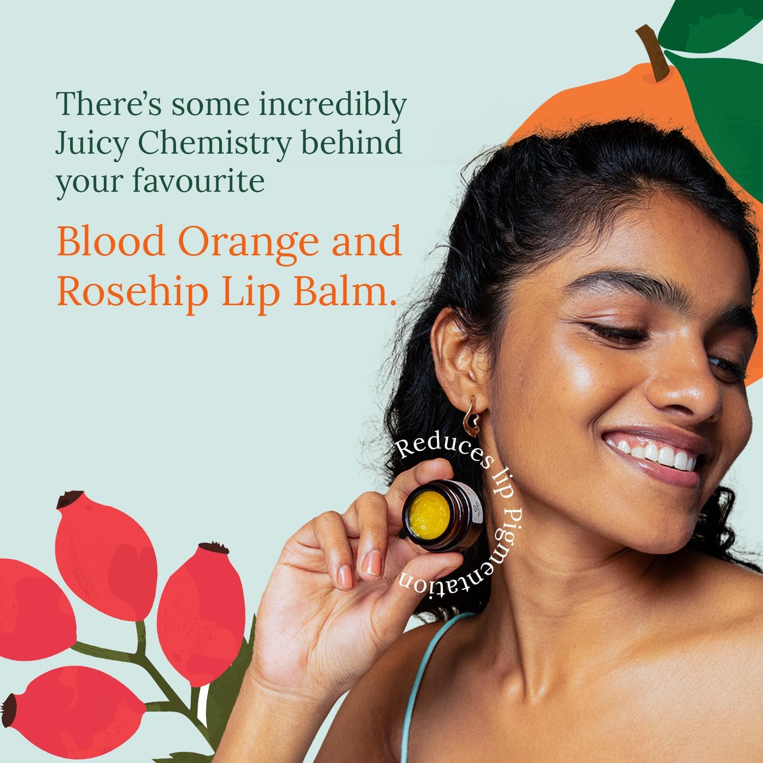 Juicy Chemistry - Organic & 100% Natural Lip Balm for Women with Anti-Ageing and Pigmented Lips w/Blood Orange & Rosehip (5gm) - View 3 of 6