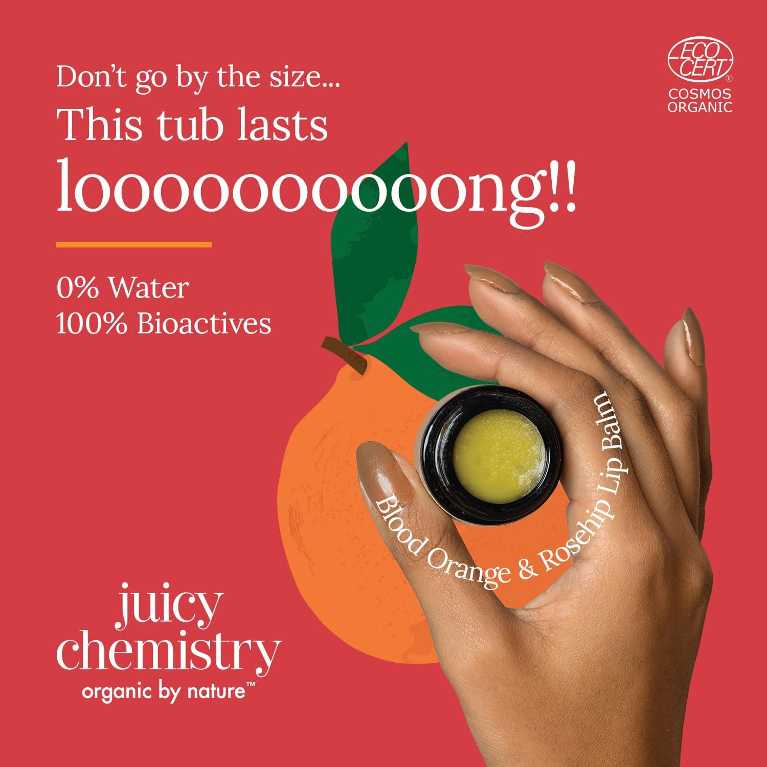 Juicy Chemistry - Organic & 100% Natural Lip Balm for Women with Anti-Ageing and Pigmented Lips w/Blood Orange & Rosehip (5gm) - View 4 of 6