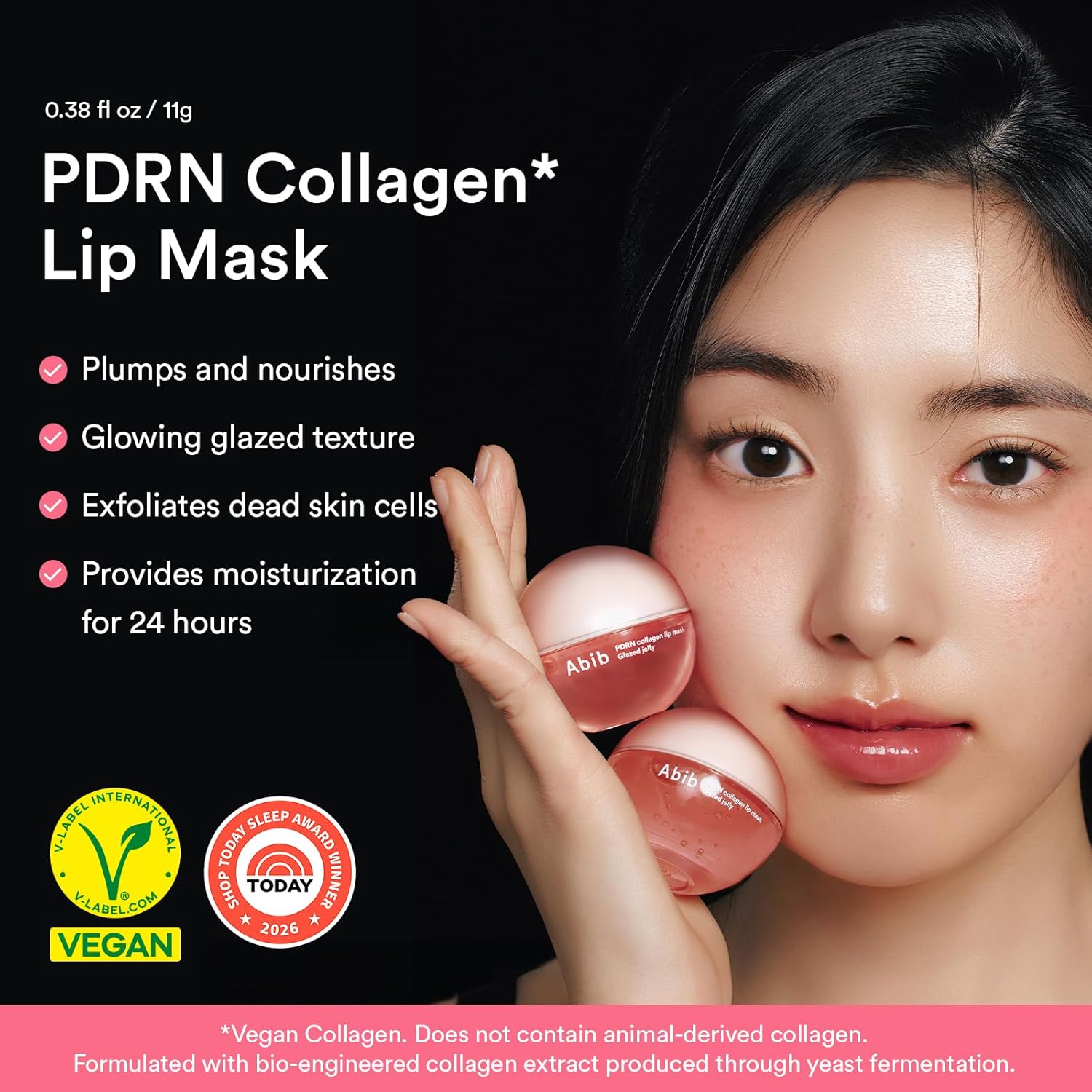Abib PDRN Collagen Lip Mask Glazed Jelly 0.38 fl oz | Korean Lip Butter Balm Overnight Sleeping Mask Hydrating Care Moisturizer Treatment for Flakey, Dry Lips - View 7 of 7