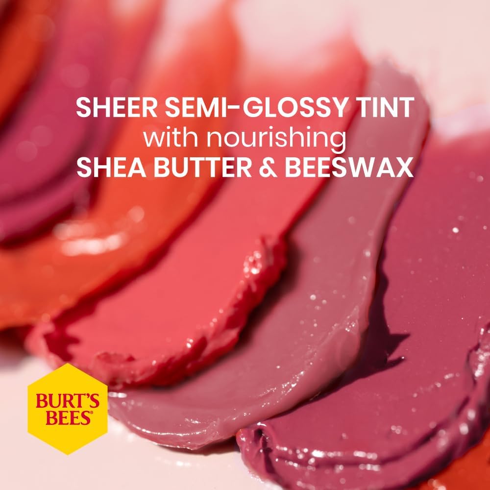 Burt's Bees Tinted Lip Balm Red Dahlia, Moisturising Lip Tint With Shea Butter, 100% Natural Origin, 4.25g - View 3 of 6