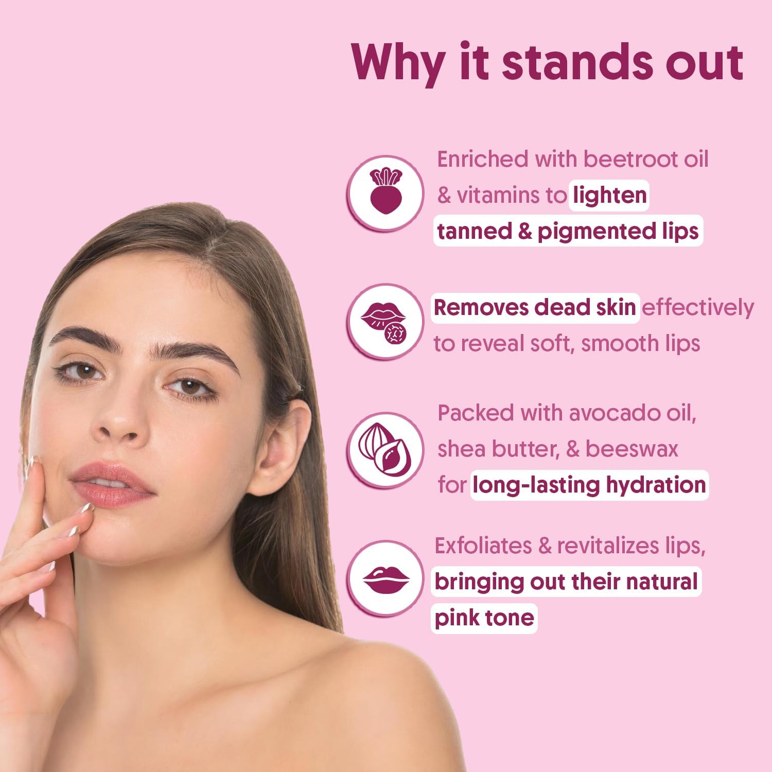 Aravi Organic Beetroot Lip Scrub for Dark Lips | Lip Exfoliator Scrub with Shea Butter & Cocoa Butter | Exfoliating Lip Scrub for Dry Chapped Lips, Brightening & Lip Lightening Scrub | Men & Women - View 6 of 6