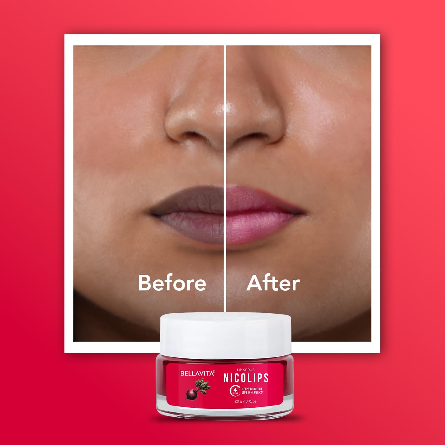 Bella Vita Organic NicoLips Lip Balm Scrub For Lightening & Brightening Dark Lips For Men & Women, 20g - View 2 of 6