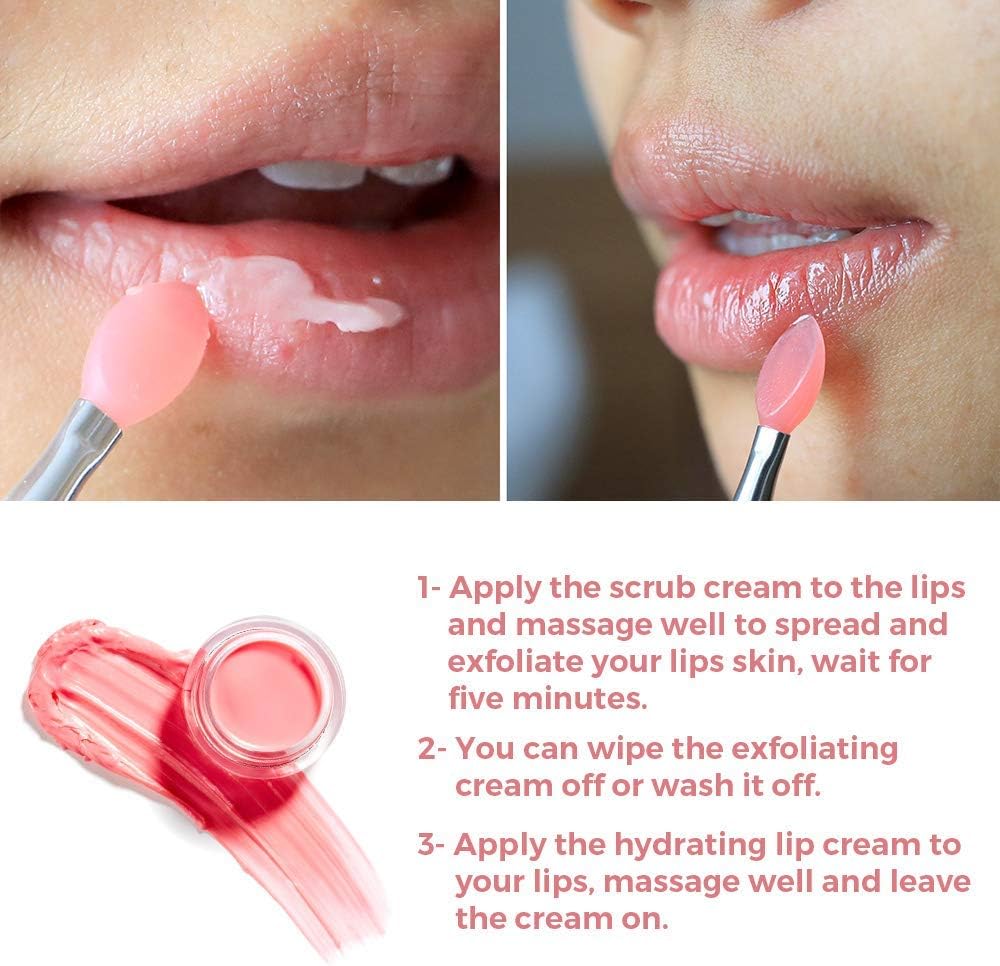 DOUBLE-EFFECT Lip Sleep Mask with Collagen Peptide,Moisturizing Strawberry Sleeping Lip Mask Overnight Hydrating Lip Balm Mask Exfoliating Lip Scrub Lip Care Treatment For Chapped and ed Lips - View 3 of 5