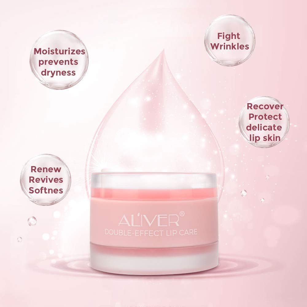 DOUBLE-EFFECT Lip Sleep Mask with Collagen Peptide,Moisturizing Strawberry Sleeping Lip Mask Overnight Hydrating Lip Balm Mask Exfoliating Lip Scrub Lip Care Treatment For Chapped and ed Lips - View 4 of 5