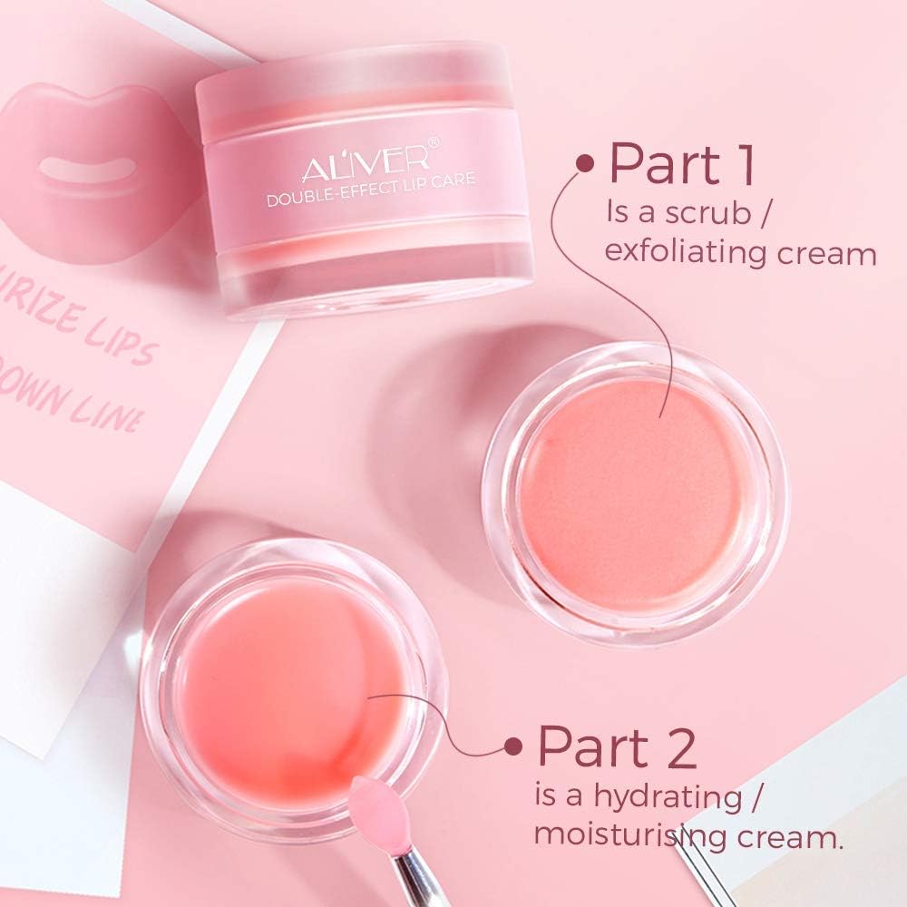 DOUBLE-EFFECT Lip Sleep Mask with Collagen Peptide,Moisturizing Strawberry Sleeping Lip Mask Overnight Hydrating Lip Balm Mask Exfoliating Lip Scrub Lip Care Treatment For Chapped and ed Lips - View 5 of 5