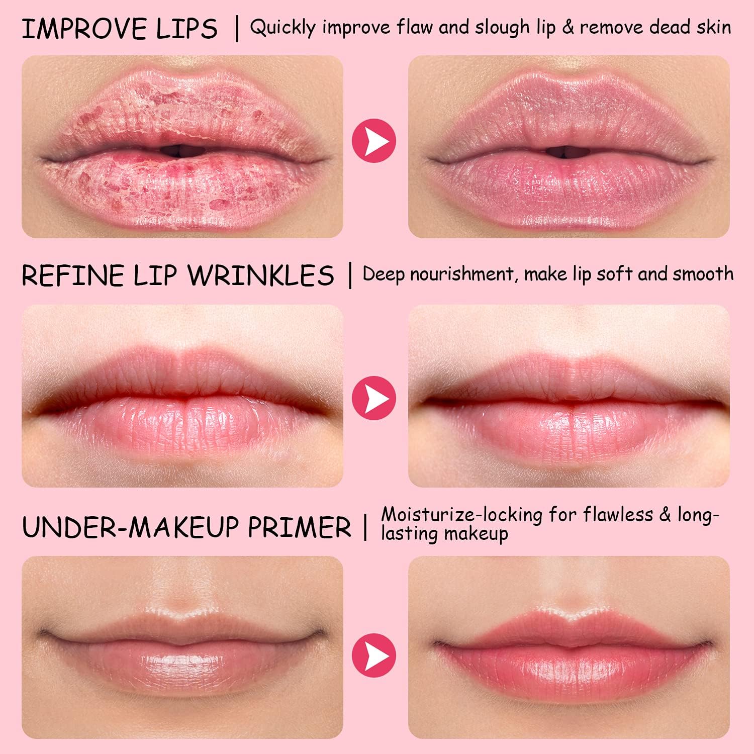 immetee Lip Scrubs Exfoliator & Moisturizer, Lip Mask 2 in 1 Double Effectively Repairs Dry Cracked Lips, Lip Scrubs Exfoliator Dead Skin Moisturizer, Lip Mask Overnight (0.35Oz+Brush) - View 2 of 5