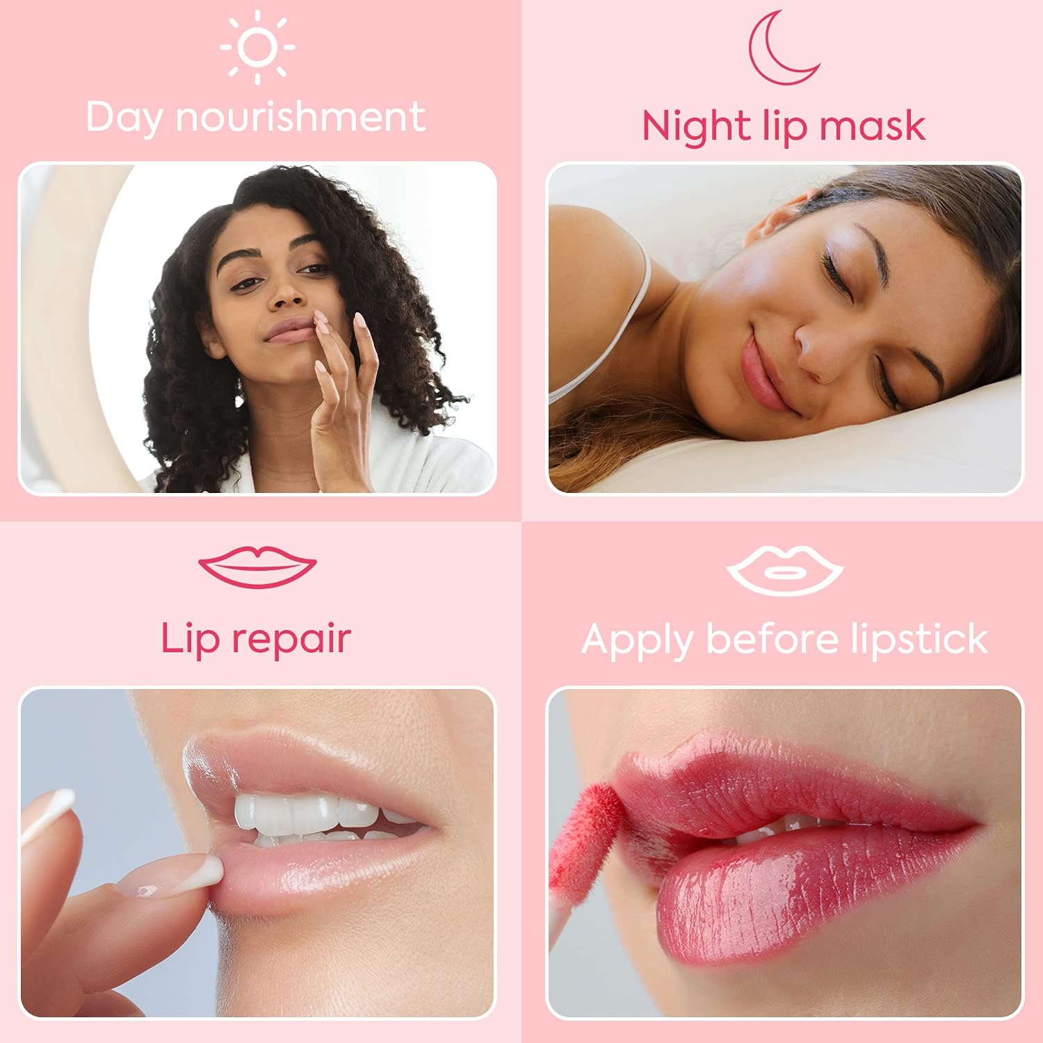 immetee Lip Scrubs Exfoliator & Moisturizer, Lip Mask 2 in 1 Double Effectively Repairs Dry Cracked Lips, Lip Scrubs Exfoliator Dead Skin Moisturizer, Lip Mask Overnight (0.35Oz+Brush) - View 3 of 5