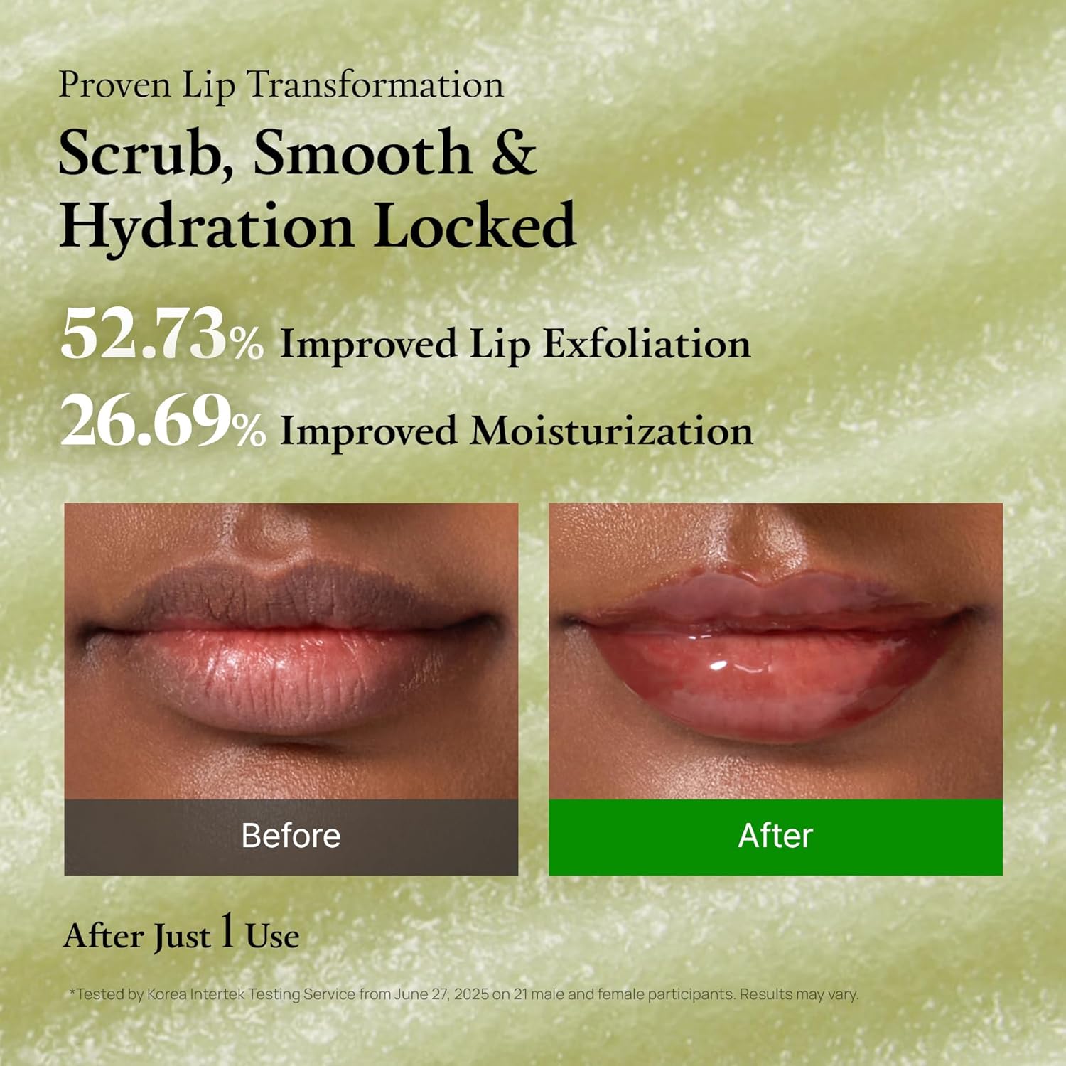 FULLY Green Tomato Smoothie Sugar Lip Scrub, Gentle Lip Exfoliator with Organic Sugar & Tomato Seed Oil for Smooth, Hydrated Lips, Vegan Daily Lip Polish for Dry, Flaky Lips, Korean Skincare, 12g - View 2 of 5