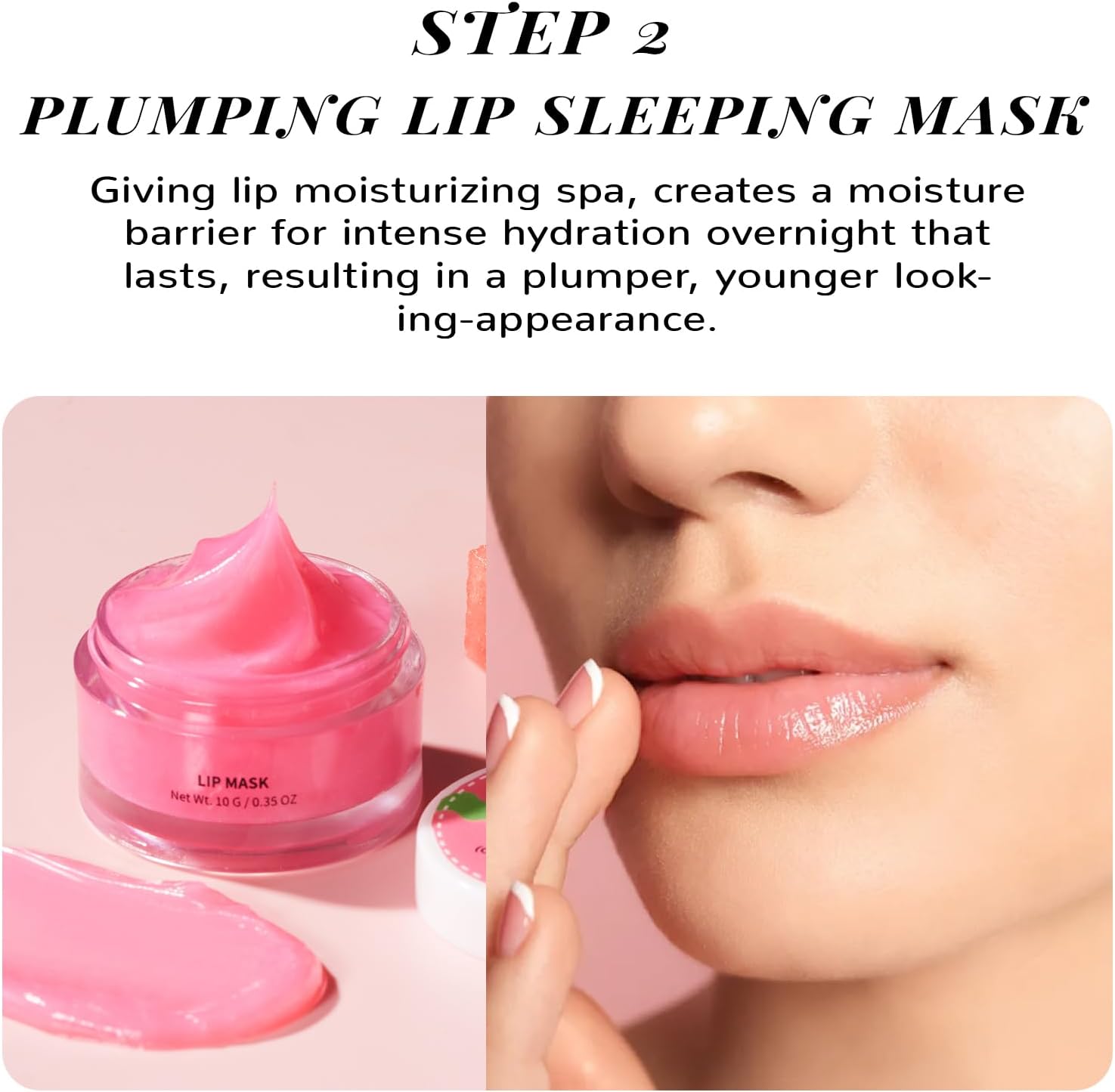 Lip Scrub and Lip Sleeping Mask Set – Ceramide Lip Repair with Sugar Exfoliator & Watermelon Overnight Lip Mask for Dry Cracked Lips, Sensitive Lip Care Gift Set - View 3 of 7