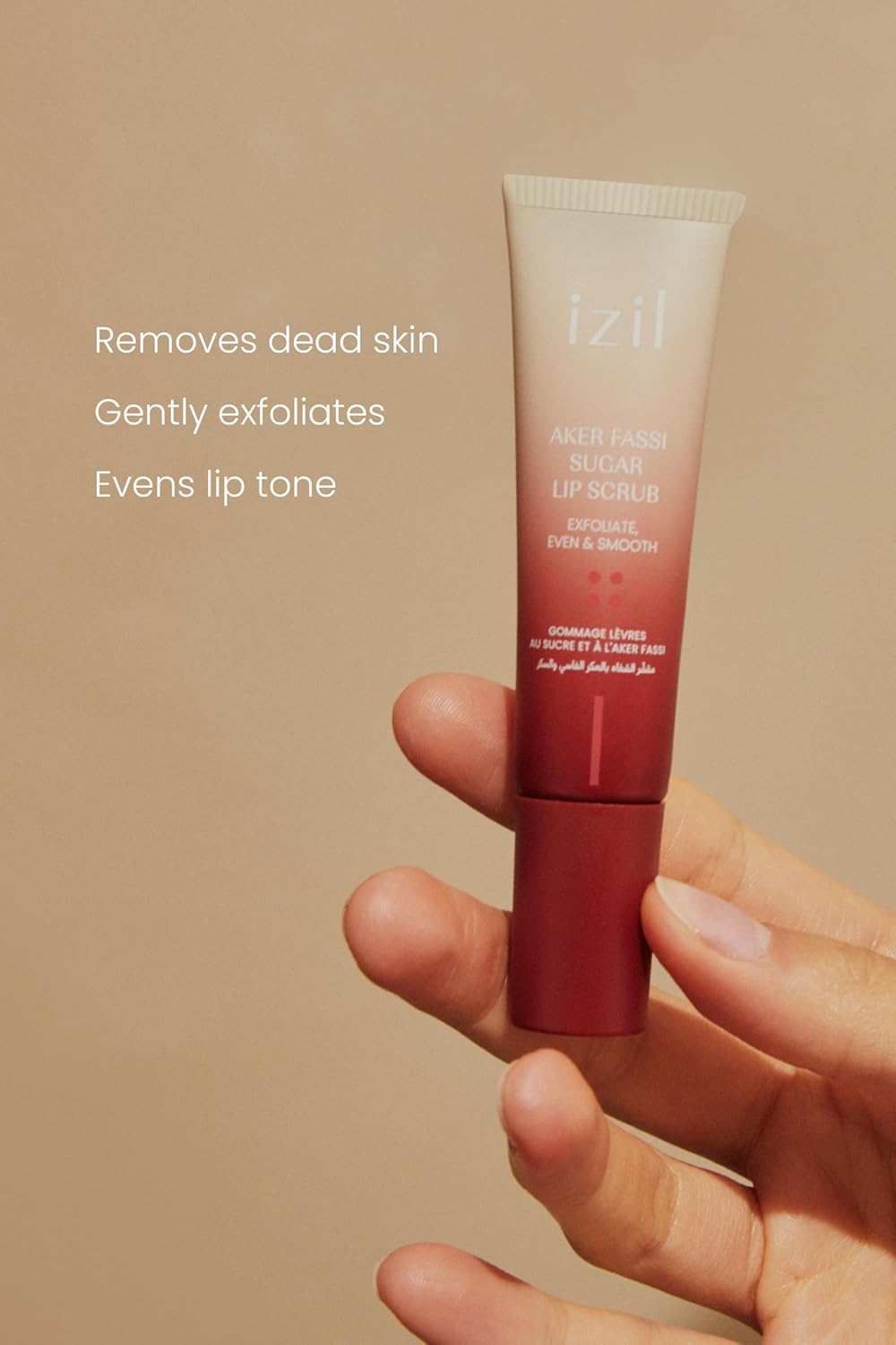 izil Beauty Aker Fassi Sugar Lip Scrub – Natural Lip Exfoliator, Smoothes & Evens Tone, 99.5% Clean, Microplastics-Free, UAE Made | 18g - View 2 of 3