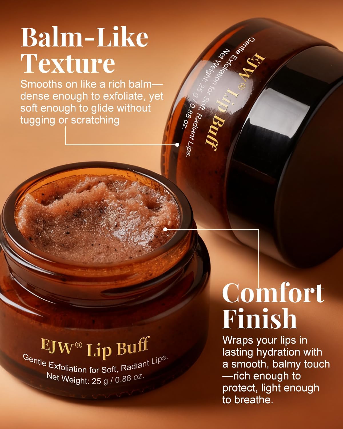 Triple-Action Lip Scrub - Brown Sugar, Coffee & Pearlite Exfoliator - Infused with Coconut & Botanical Oils for Nourishing Care of Dry, Cracked Lips - Vegan, Cruelty-Free - View 3 of 7