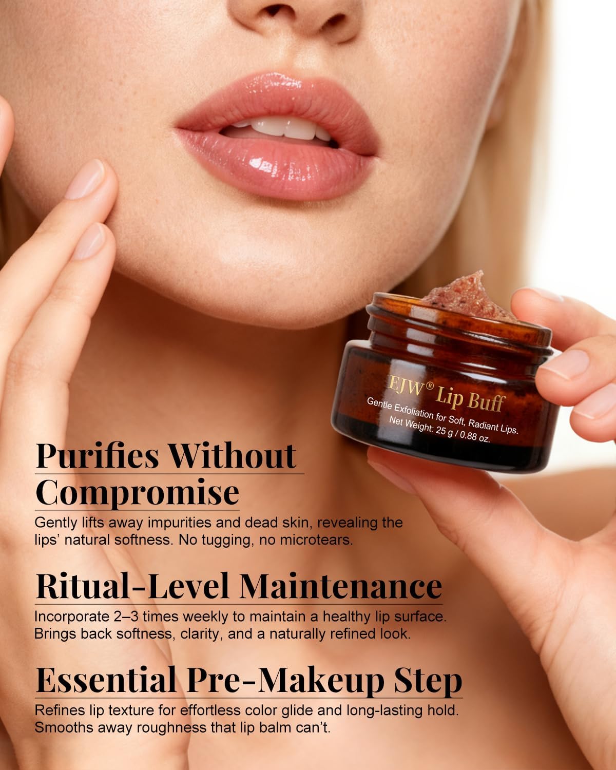 Triple-Action Lip Scrub - Brown Sugar, Coffee & Pearlite Exfoliator - Infused with Coconut & Botanical Oils for Nourishing Care of Dry, Cracked Lips - Vegan, Cruelty-Free - View 4 of 7