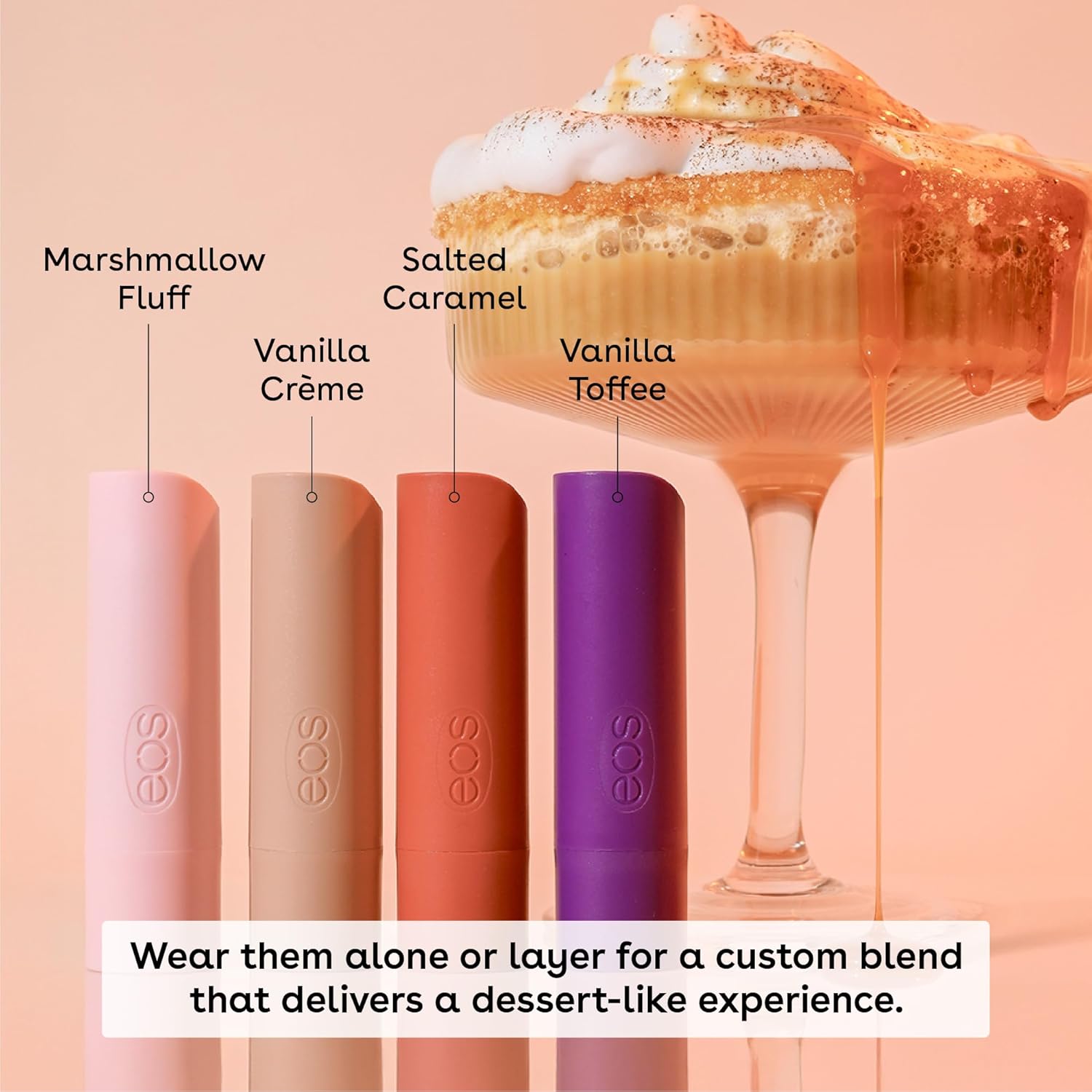 eos Flavor Lab Secret Menu Lip Balm Gift Set - 'Nilla Milkshake, Limited-Edition, Moisturizing, Hydrating, Dry Lips, Variety Pack, 0.14 oz, 4-Pack - View 5 of 6