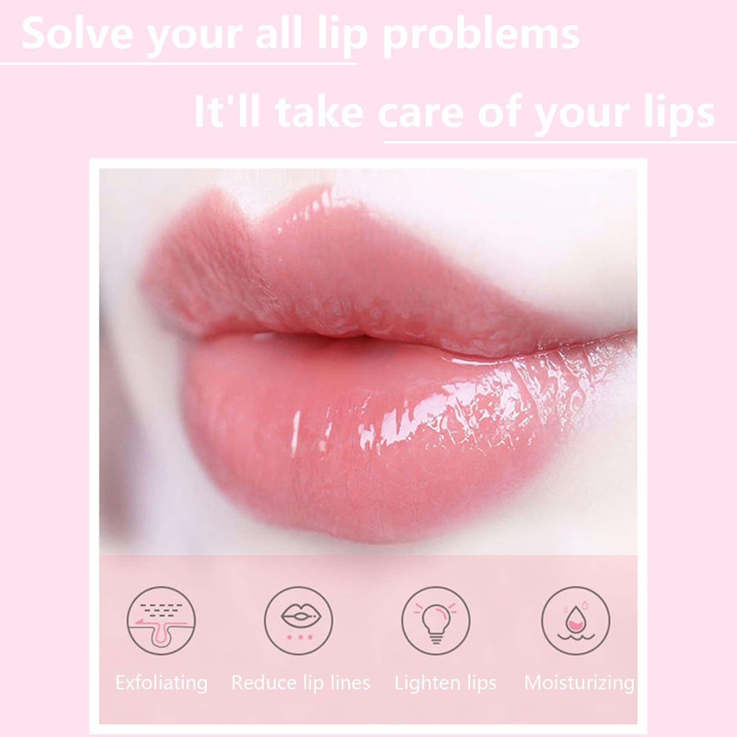 2PCS Bee Balm Honey & Strawberry Lip Balm, Exfoliating Honey Pot Lip Balm Sleeping Lip Mask with Brush, Hydrating & Prevention Dry and Cracked, Lip Scrubs Exfoliator & Moisturizer - View 4 of 6