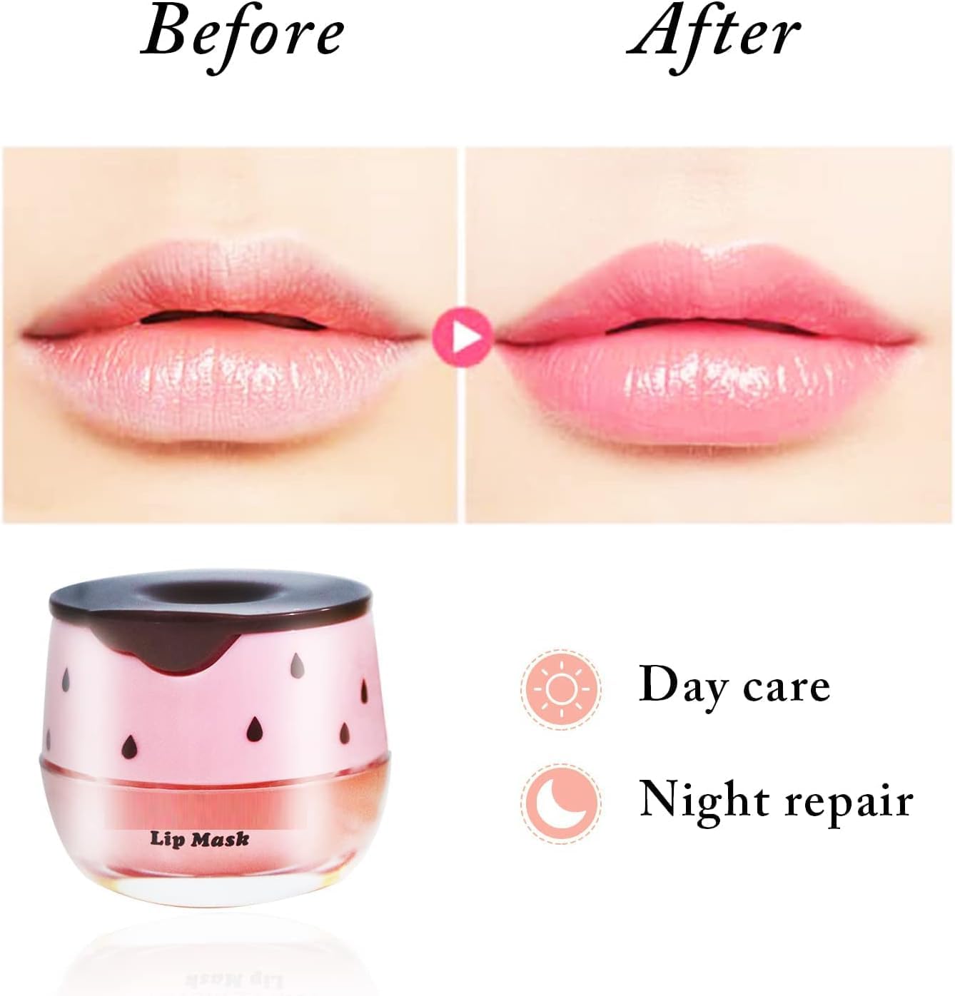 2PCS Bee Balm Honey & Strawberry Lip Balm, Exfoliating Honey Pot Lip Balm Sleeping Lip Mask with Brush, Hydrating & Prevention Dry and Cracked, Lip Scrubs Exfoliator & Moisturizer - View 6 of 6